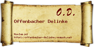 Offenbacher Delinke névjegykártya